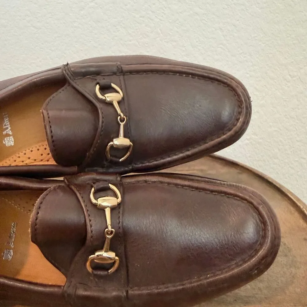 Alden Cape Cod Collection Brown Leather Horse Bit Slip-On Loafer Men's Size 10